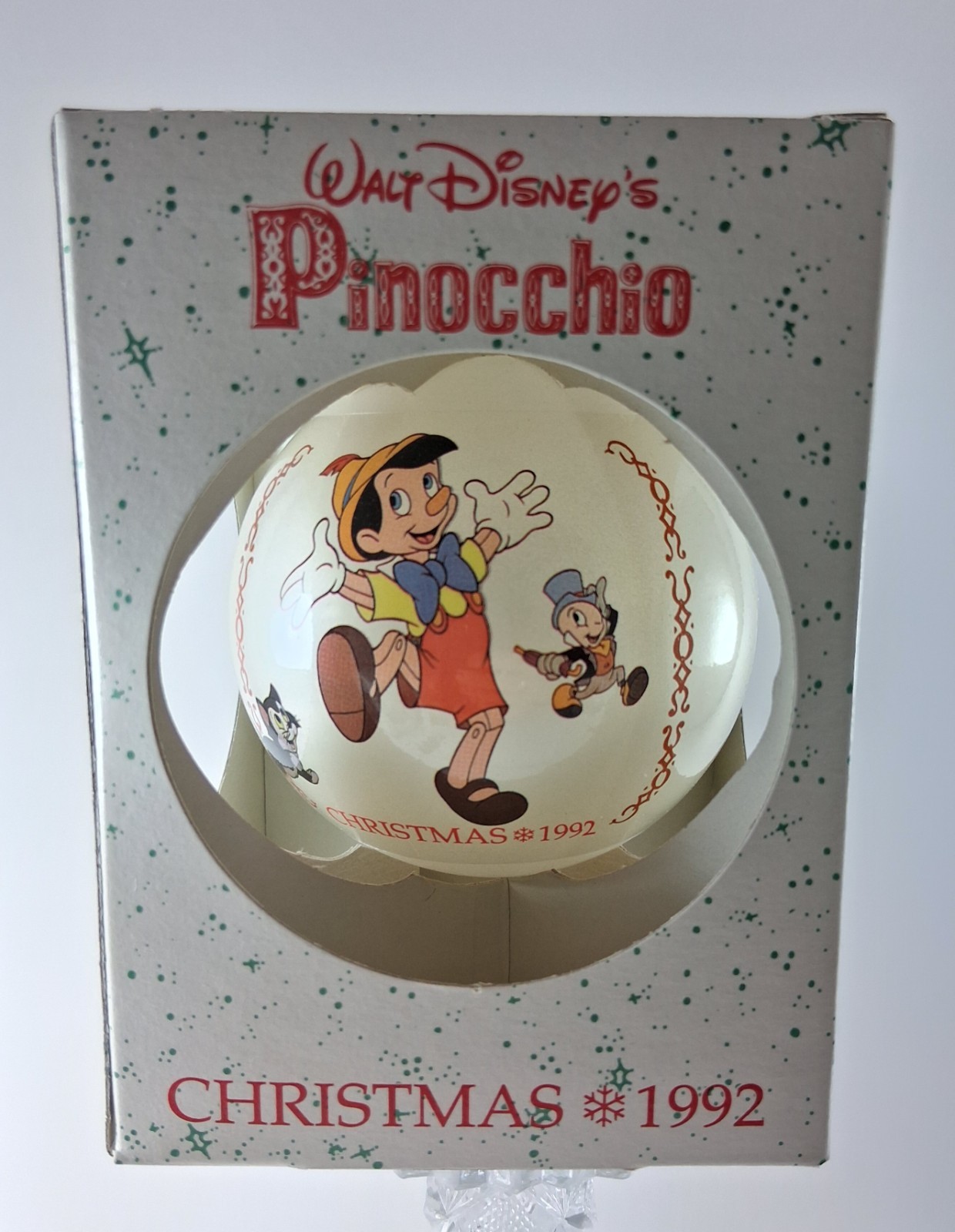 Vtg. 1992 Walt Disney's Christmas Ornaments - Pinocchio, Snow White, Cinderella