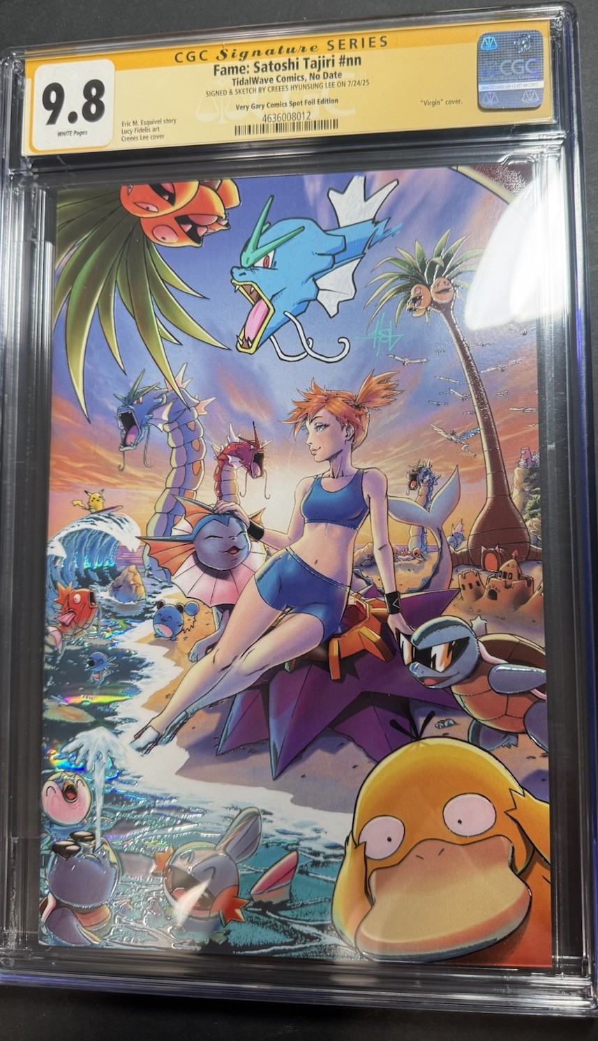 Fame: Satoshi Tajiri Misty Pokémon Book CGC 9.8 Signed Creees Lee Spot Foil LTD