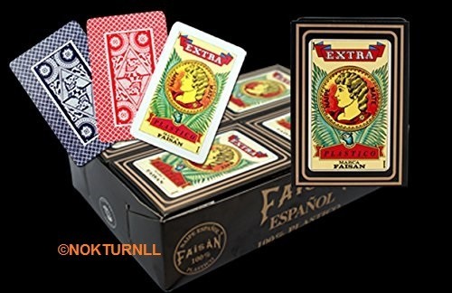 Baraja Naipe Espanola MARCA FAISAN 100% Plastico Spanish Playing Cards