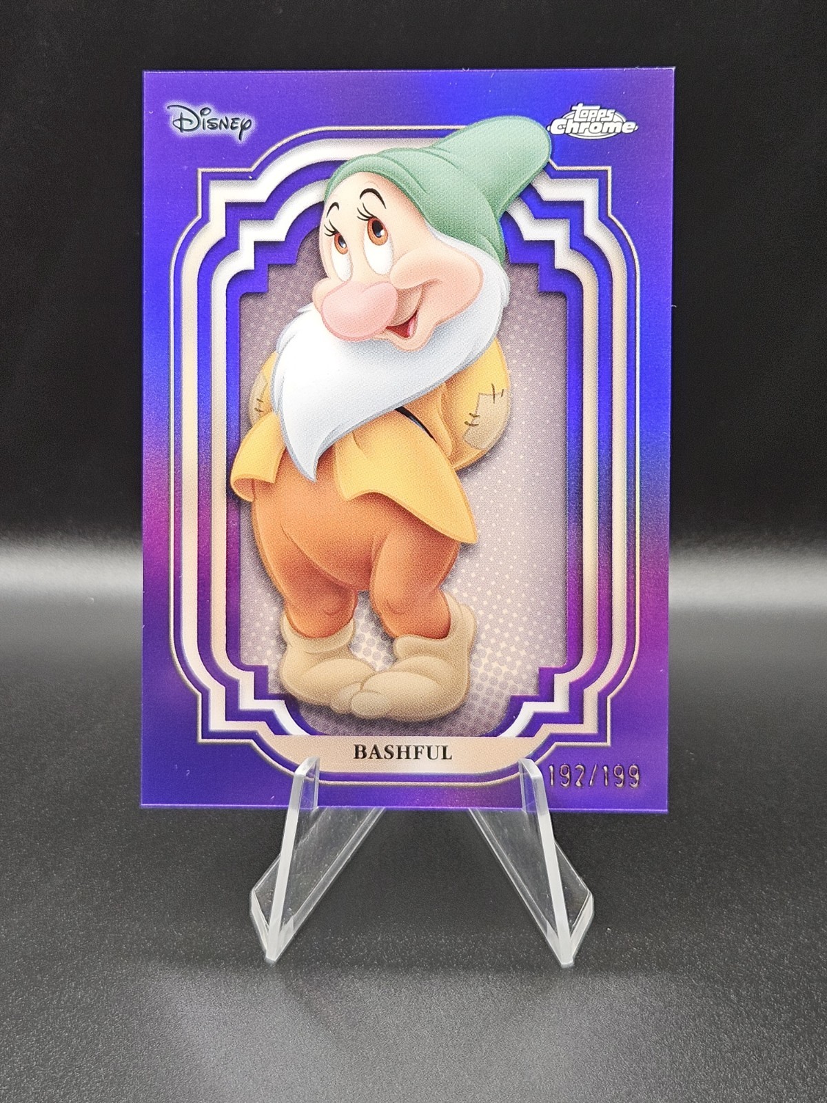 2024 Topps Disney Chrome BASHFUL Snow White Seven Dwarfs Purple Refractor /199
