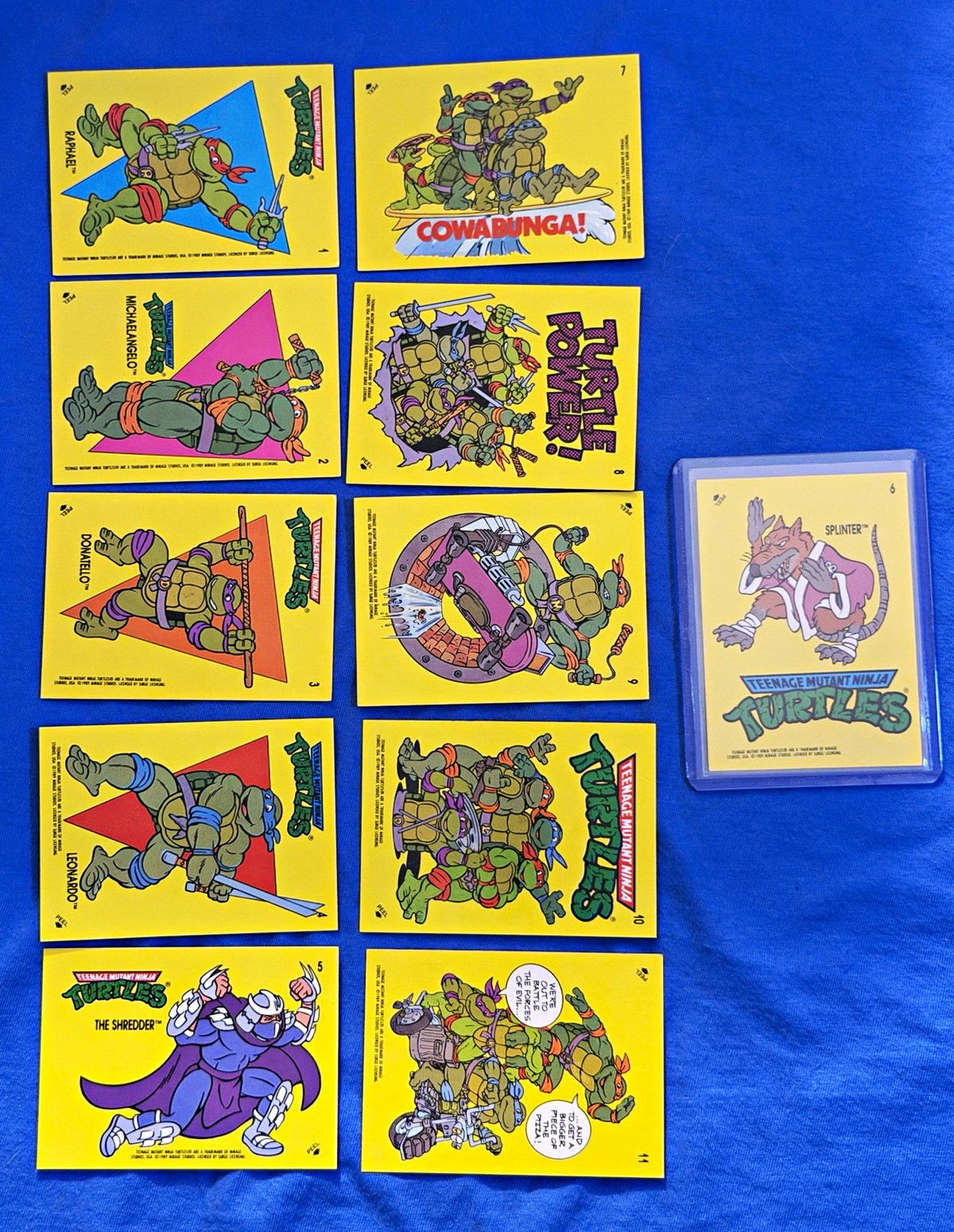 Topps 1989 Teenage Mutant Ninja Turtles Series 1 Complete Sticker Set +5 Rookies