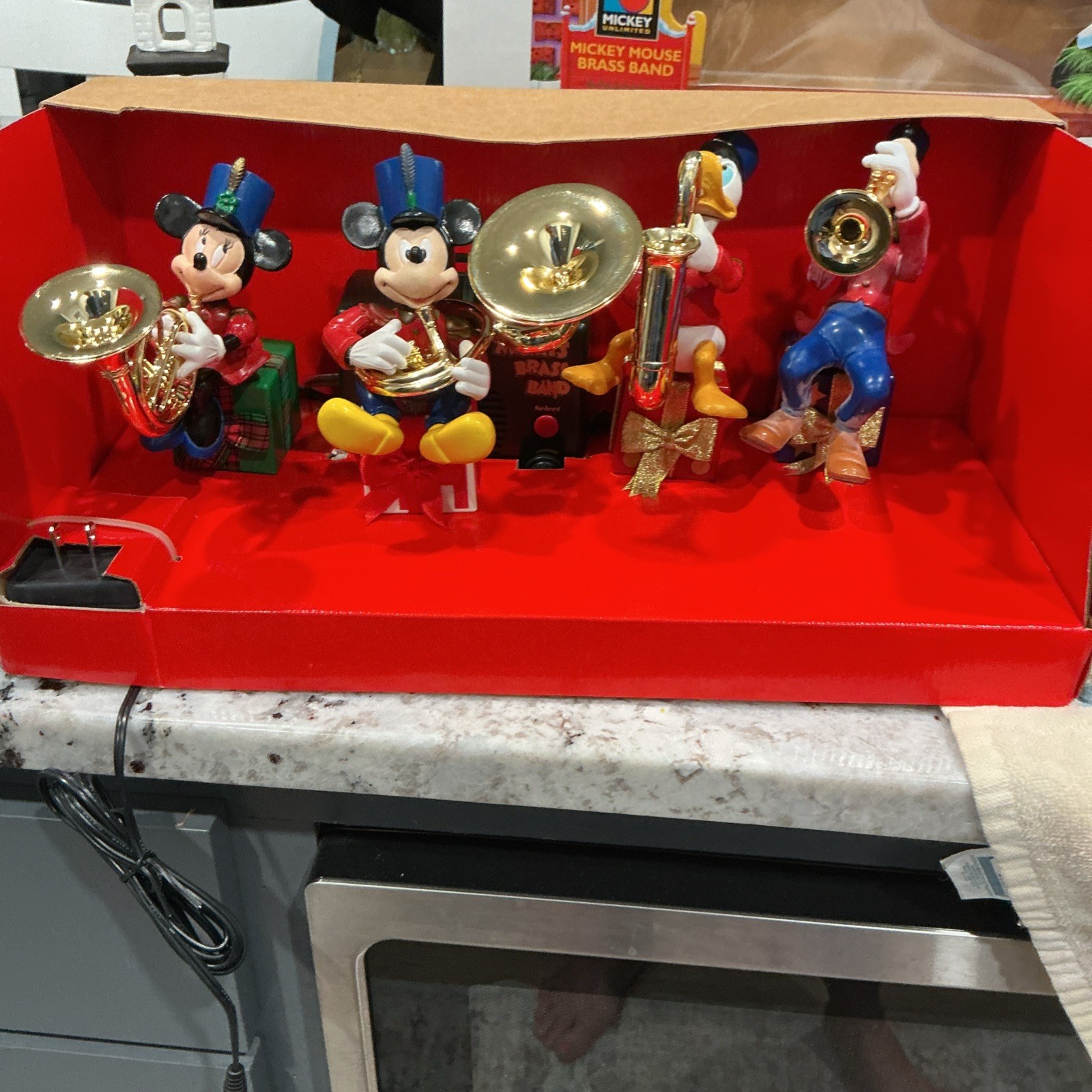 Vtg Mr Christmas Disney Mickey's Brass Band Animated Musical Carols 21 Carols