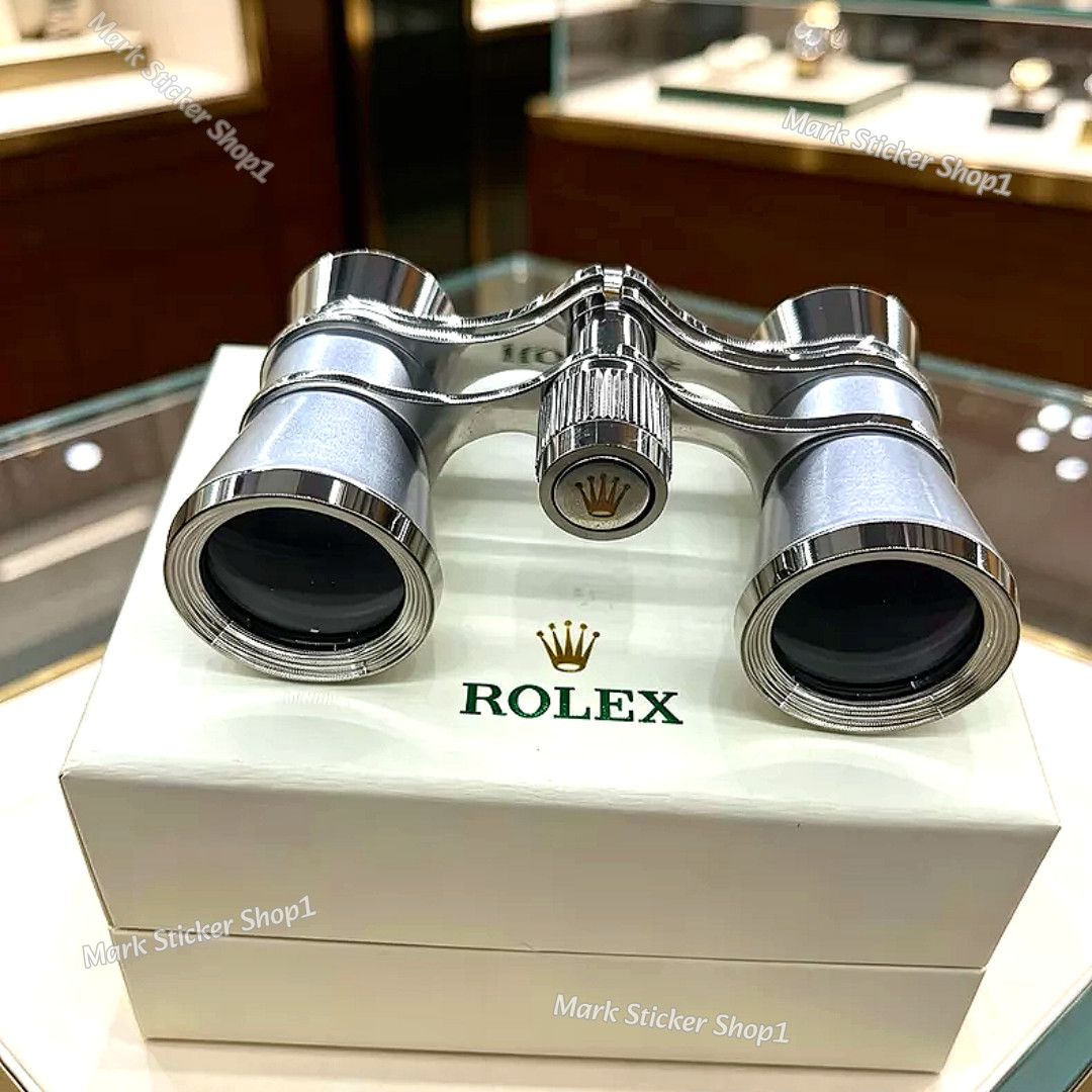 Rolex Silver Lacquer Engraved Opera Binoculars Rare AD VIP Gift