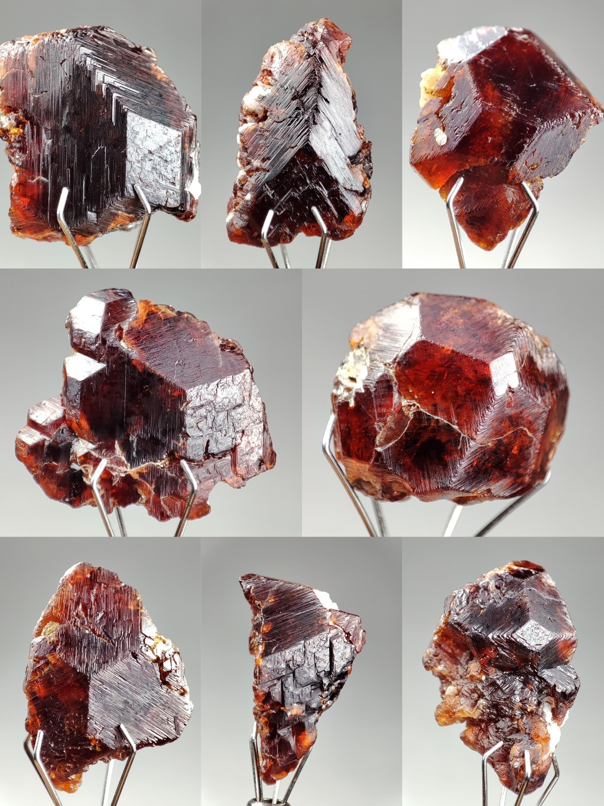57-gm Natural Etched Spessartine Garnet Gemmy Crystals (10 Pcs) Lot - Pakistan.