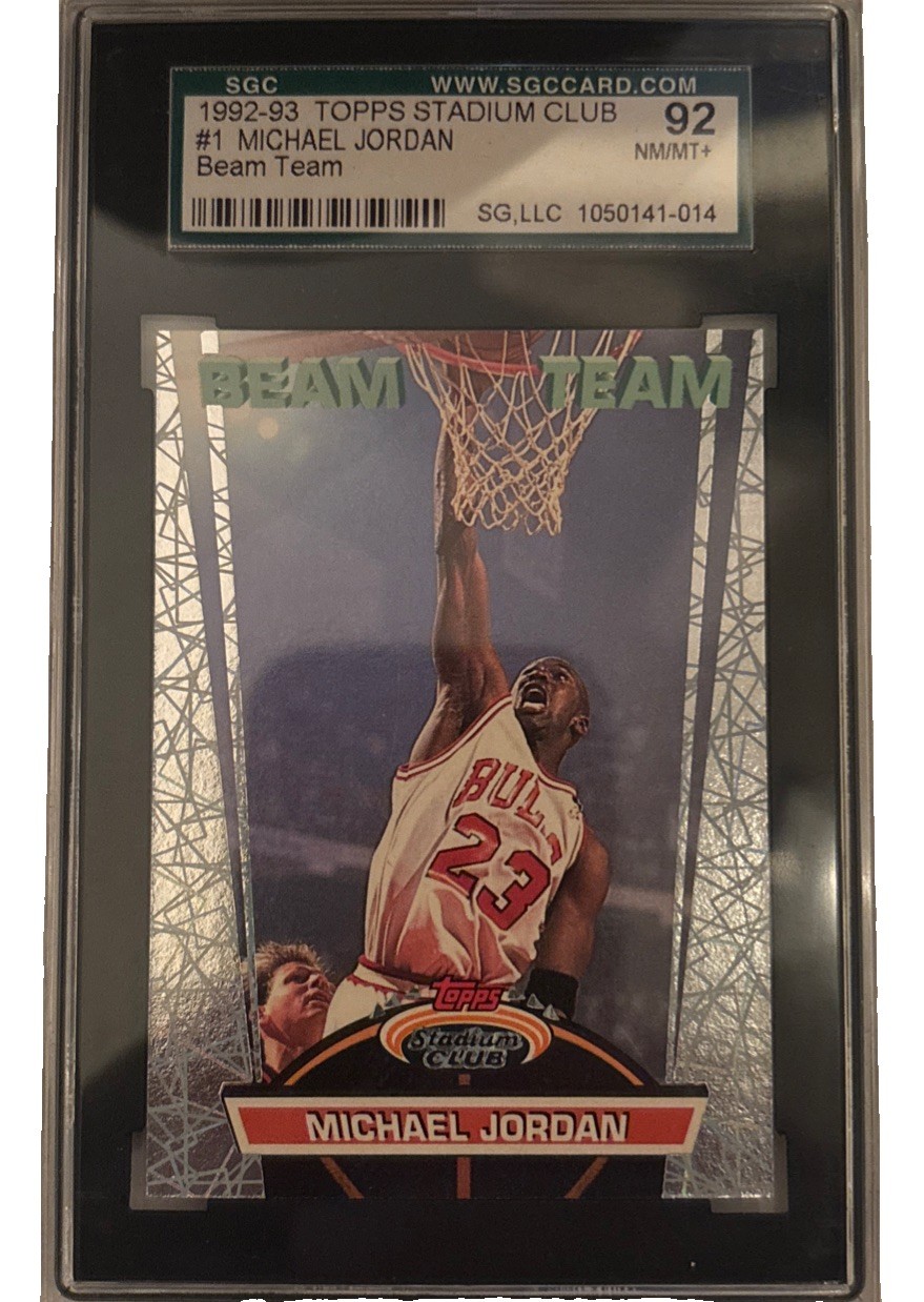 1992-93 TOPPS STADIUM CLUB BEAM TEAM #1 MICHAEL JORDAN SGC 8.5