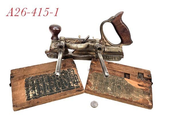 nice used shape STANLEY TOOLS 45 PLOW Combination plane w 2 cutter box irons