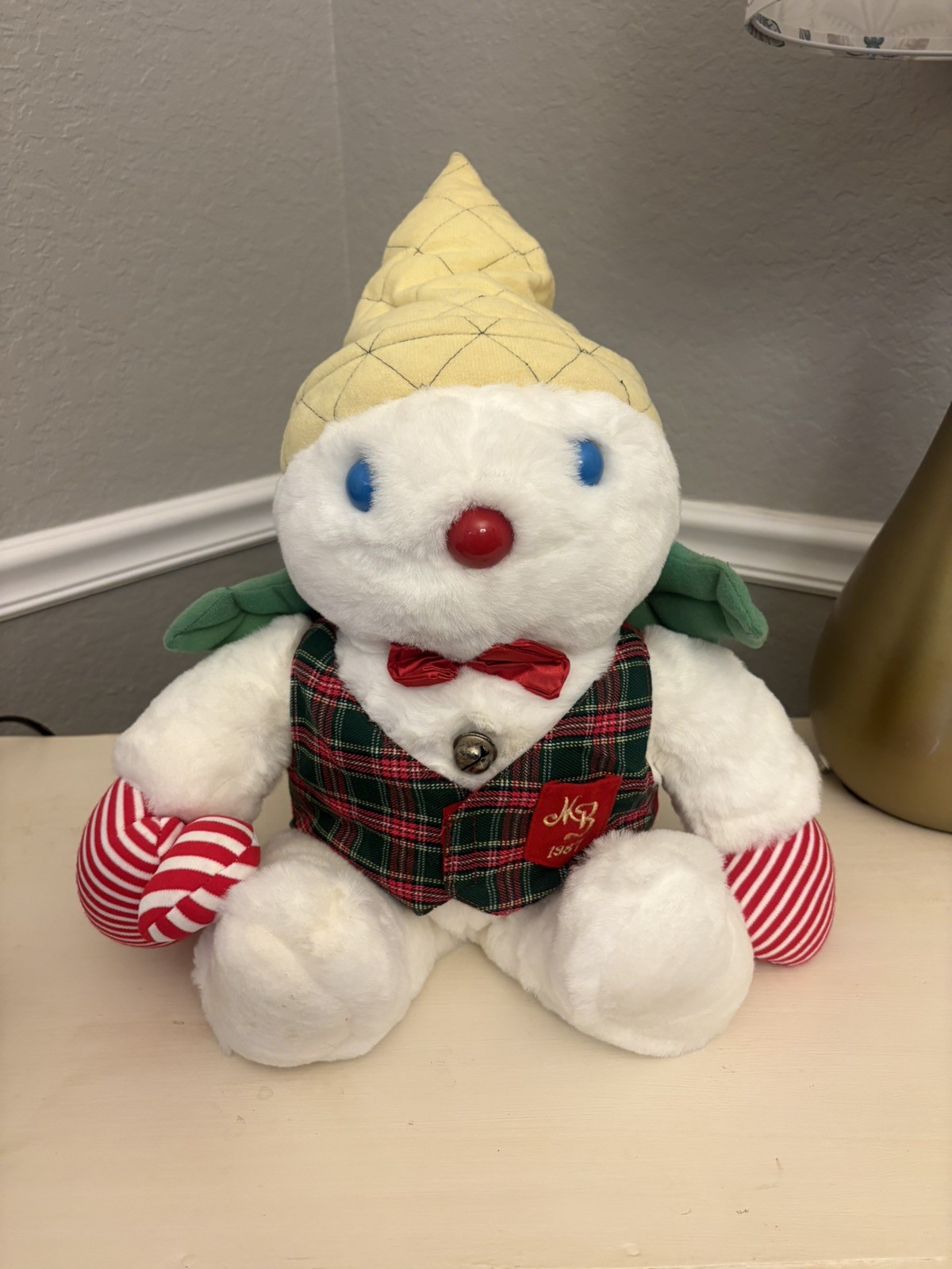 Vintage 1987 Mr Bingle Plush Snowman 17”Maison Blanche New Orleans Christmas