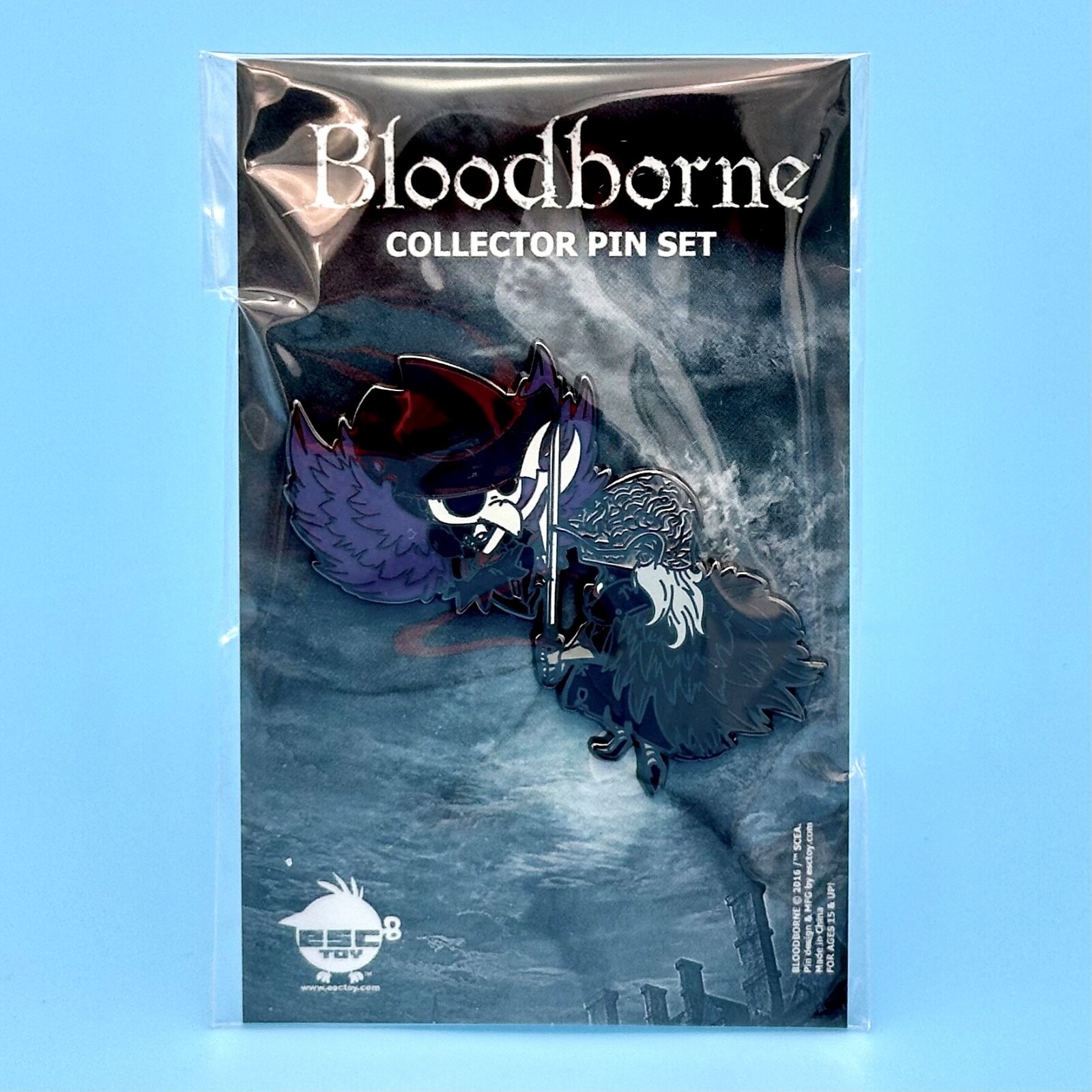 Bloodborne Eileen the Crow vs Bloody Crow of Cainhurst Enamel Pin Figure Set PS4
