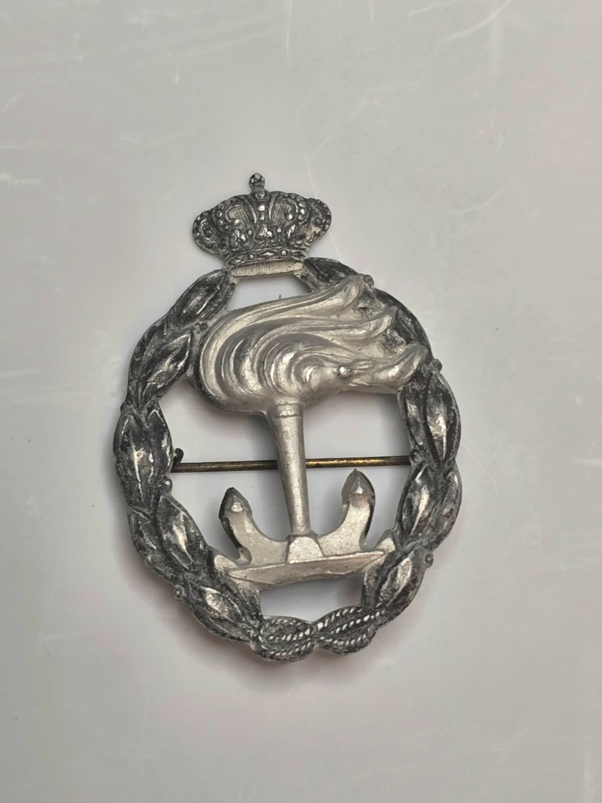 Original WW2 Italian Airforce Reconnaissance at Sea Qualification Badge Silver