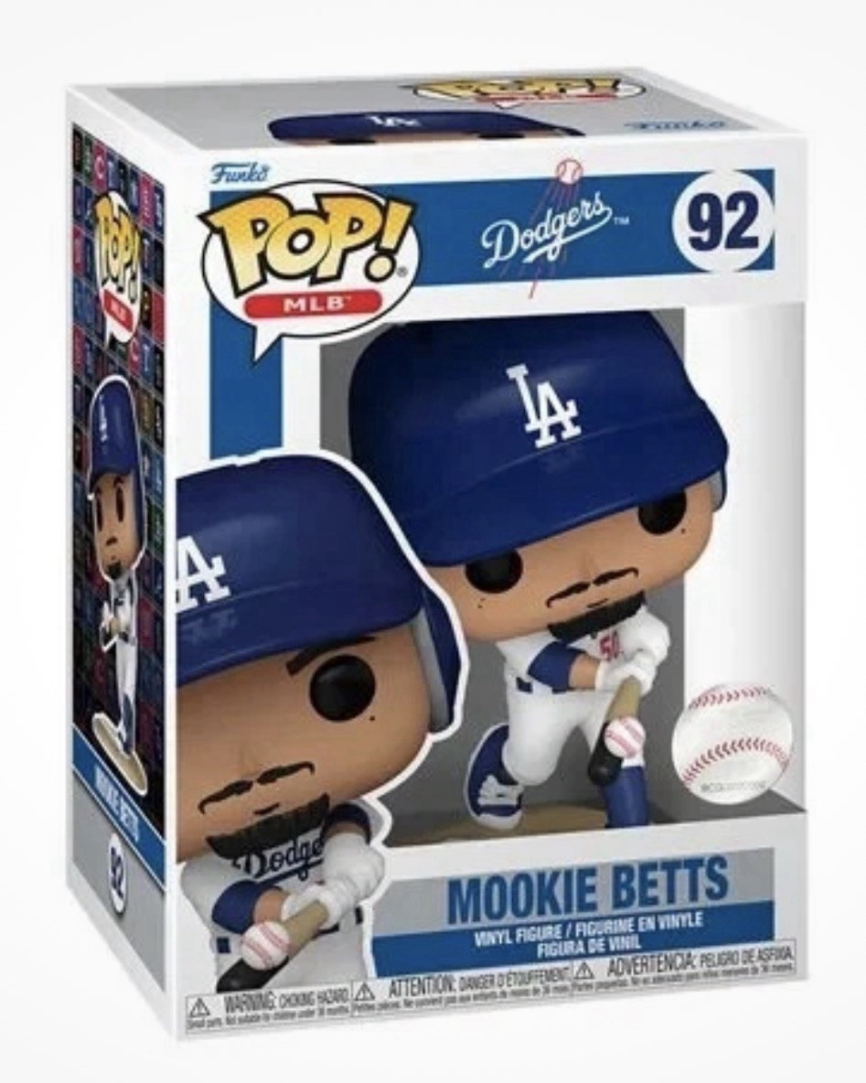 Funko Pop MLB #92 Mookie Betts LA Dodgers Hitting 4” Vinyl Figure New