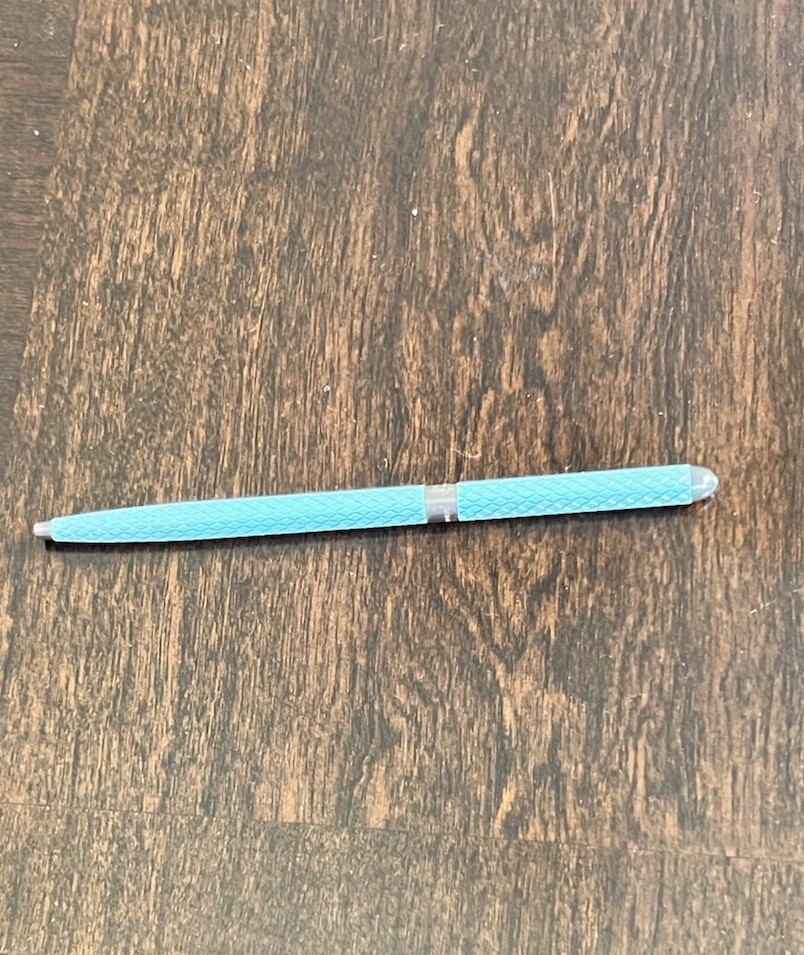 Tiffany & Co. Retractable Ballpoint Pen Blue Enamel Diamond Texture Sterling