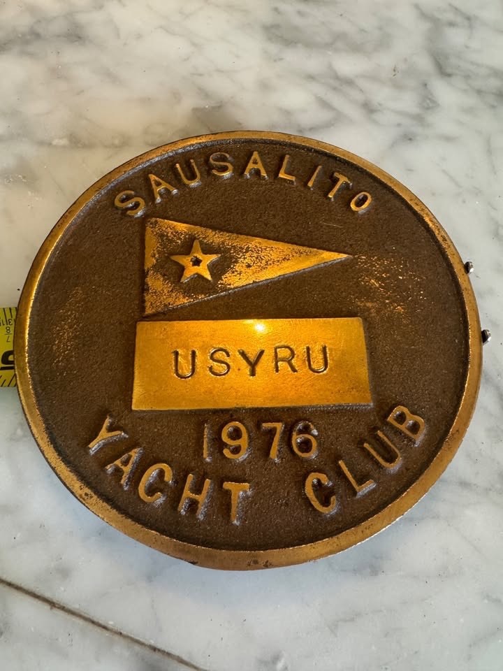 Vintage 1976 Sausalito Yacht Club bronze plaque US Yacht Racing Union (USYRU)