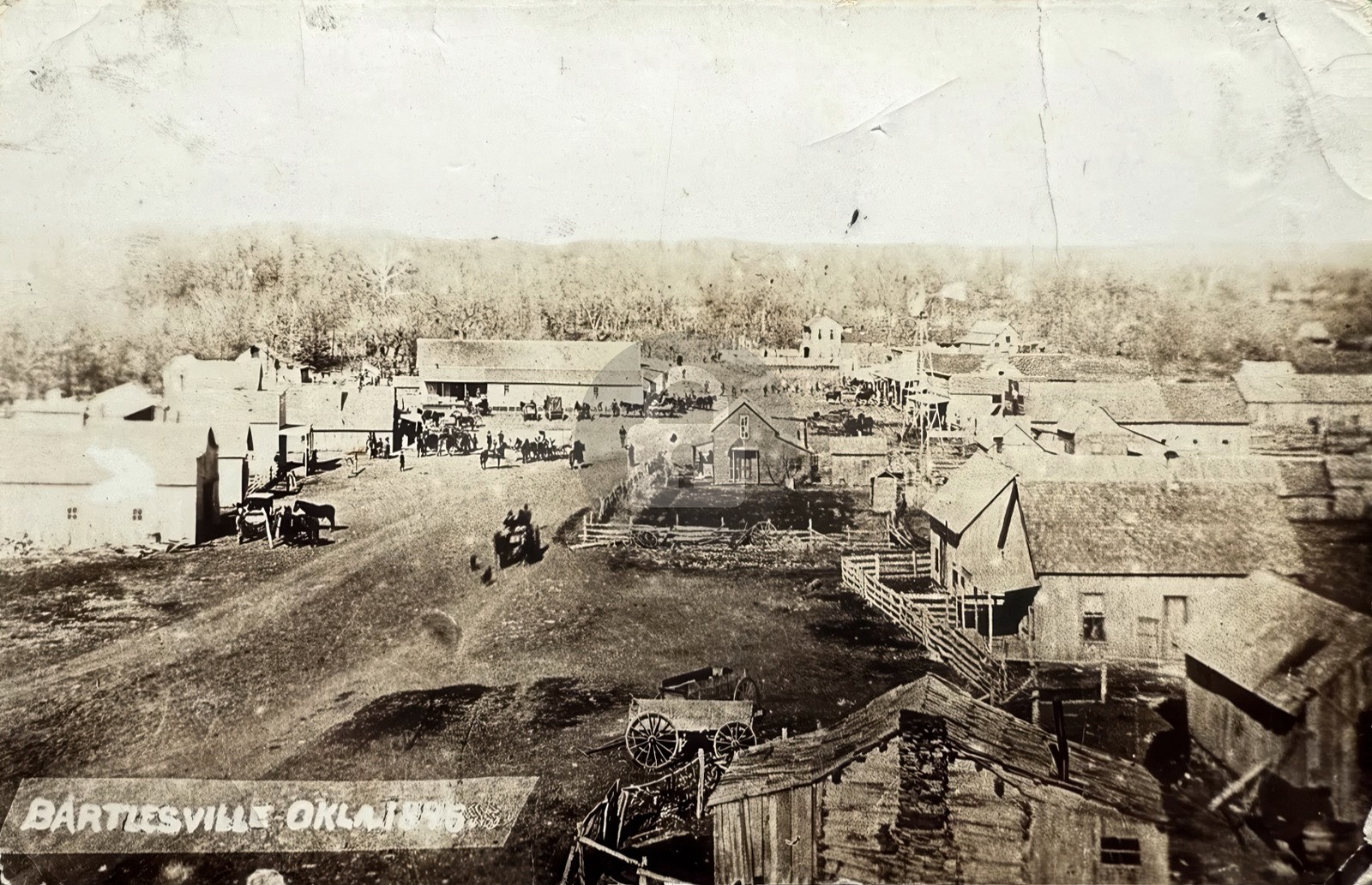 Bartlesville OK Oklahoma Indian Territory 1896 Town RPPC Photo Postcard COPY