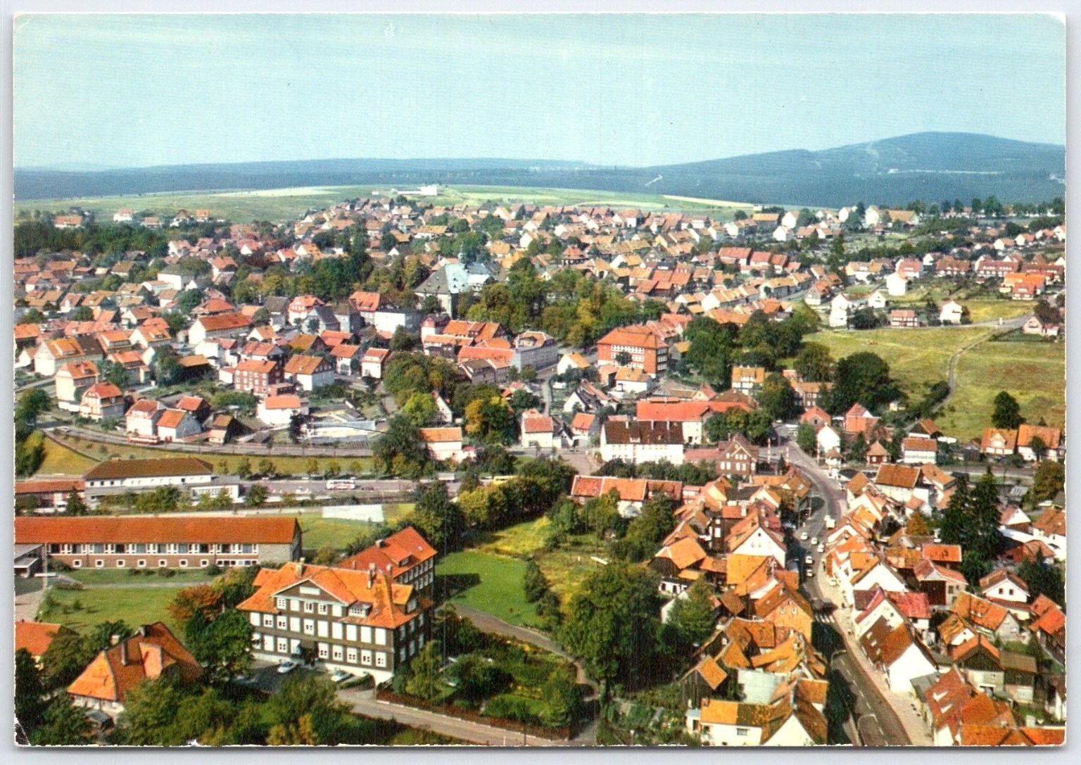 1975 Clausthal-Zellerfeld Germany Aerial View Harz Mountains Postcard