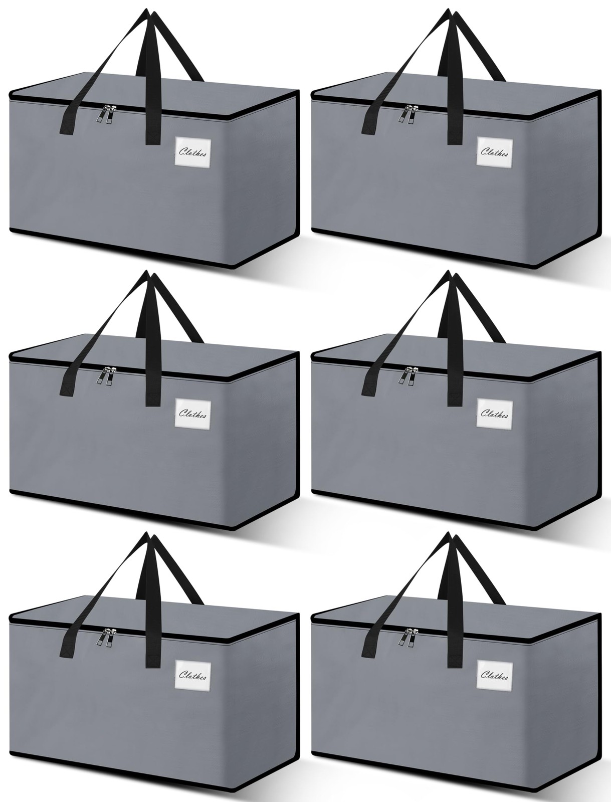 NATURELUX Heavy Duty Moving Bags Extra Large Grey 93L 6 Pack