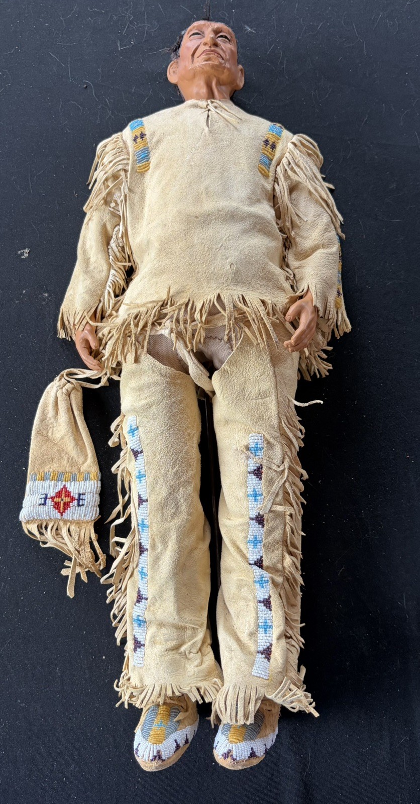 Vintage June Goodnow Native American Sioux Red Cloud Doll NIADA 17” Beaded 