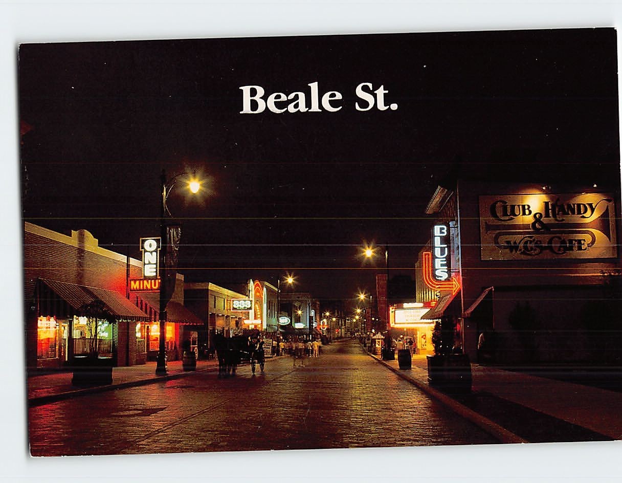 Postcard Beale Street at Night Memphis Tennessee USA