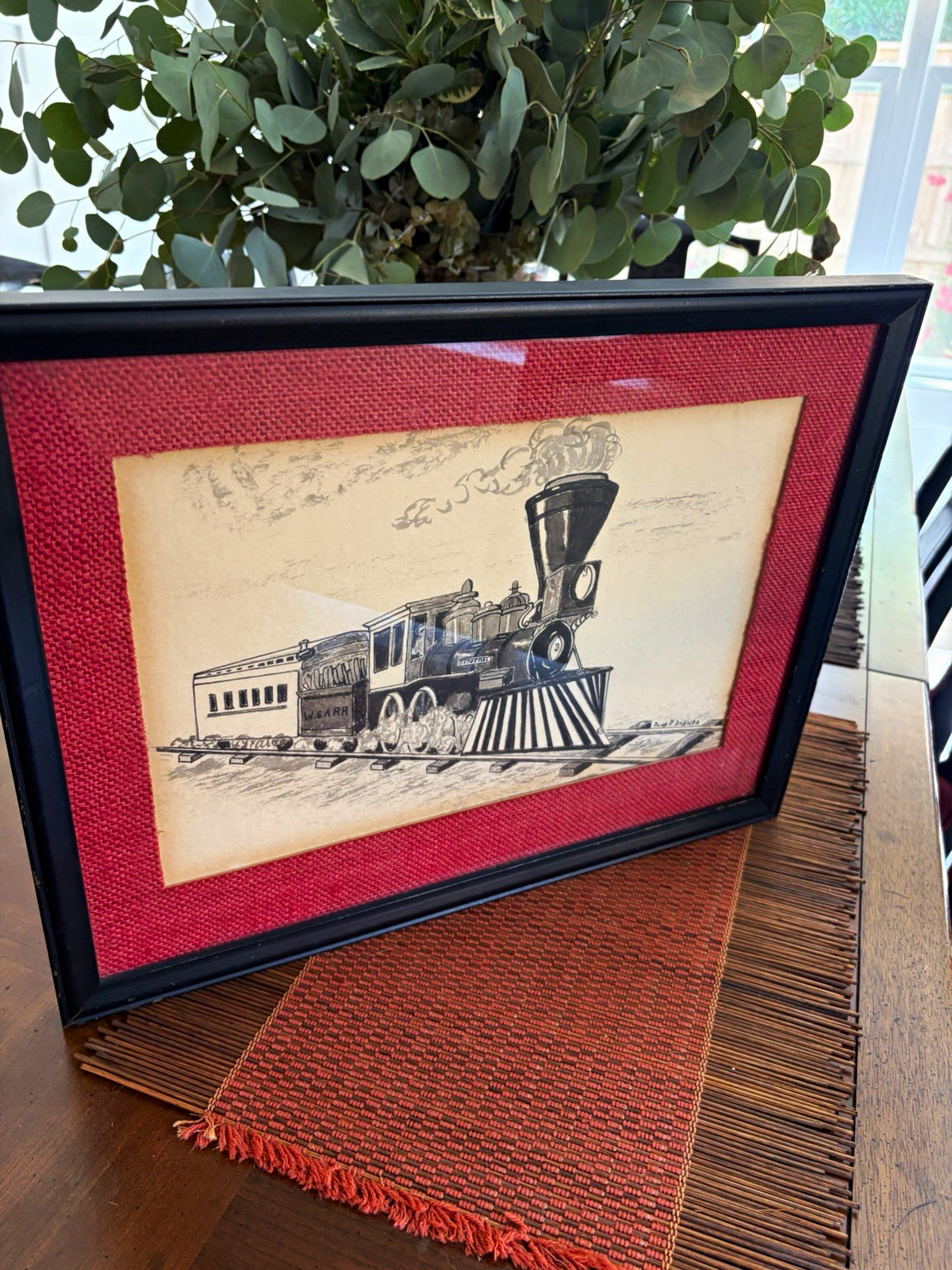 Vintage 1972 Original “The General” Train Drawing – Pen & Ink Railroad Art