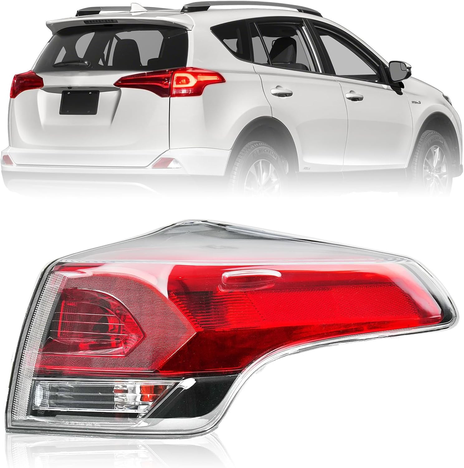 Right Outer Tail Light Assembly Compatible with 2016 2017 2018 Toyota Rav4,Rear