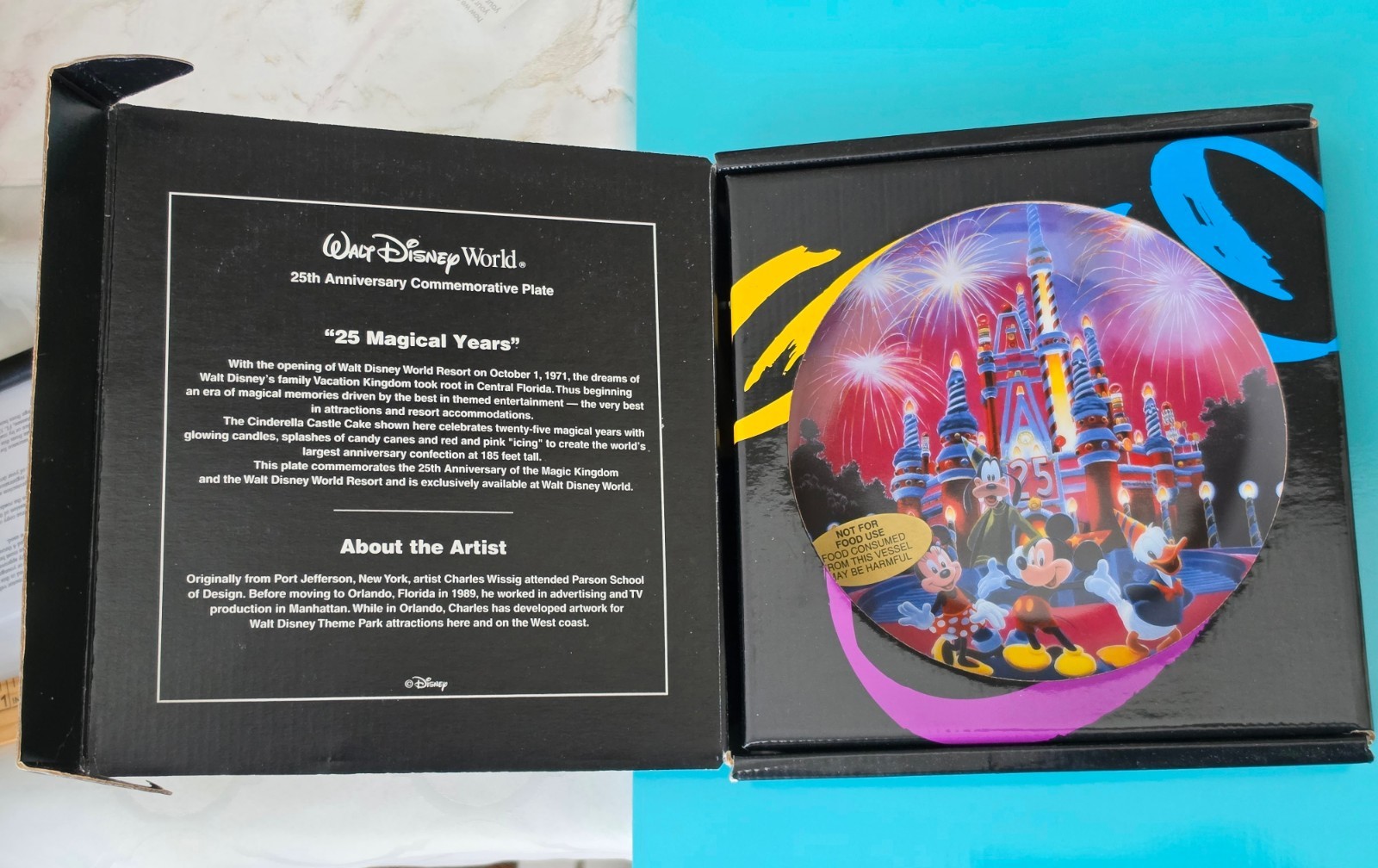 Art of Disney “25 Magical Years” 1996 Walt Disney World 25th Anniversary Plate
