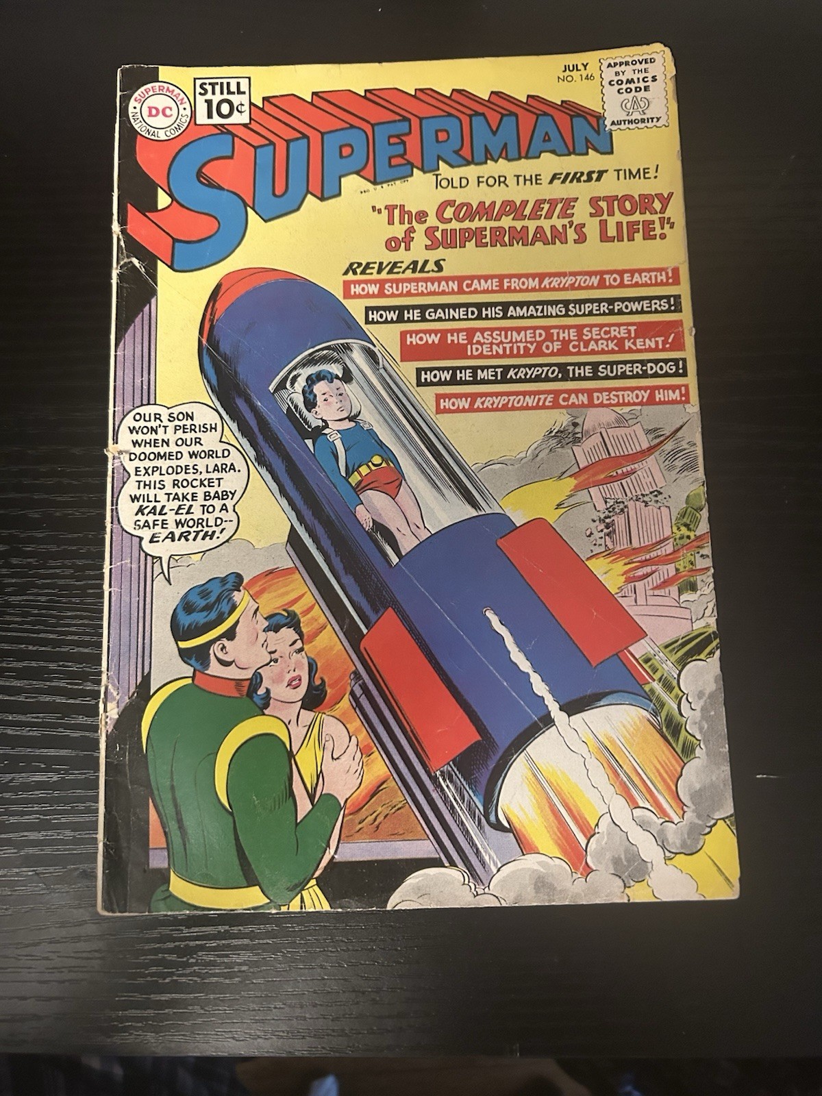 Superman #146 10¢ DC “Complete Story of Superman’s Life” 1961 Kryto 1st Earth 2