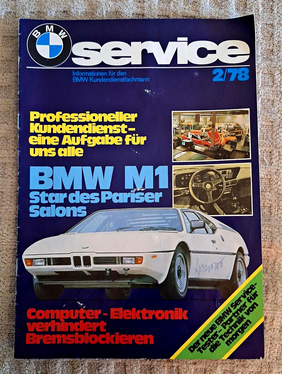 Vintage 1978 BMW Service Booklet Issue 2/78 – Rare BMW M1 Feature (German)