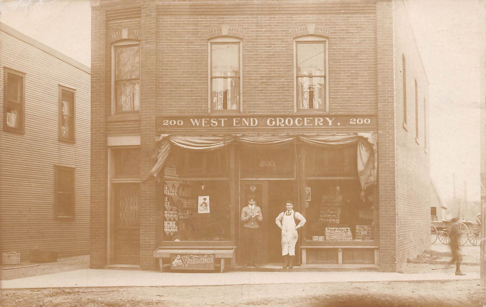 J86/ Ashtabula Ohio RPPC Postcard c1910 West End Grocery Store 18