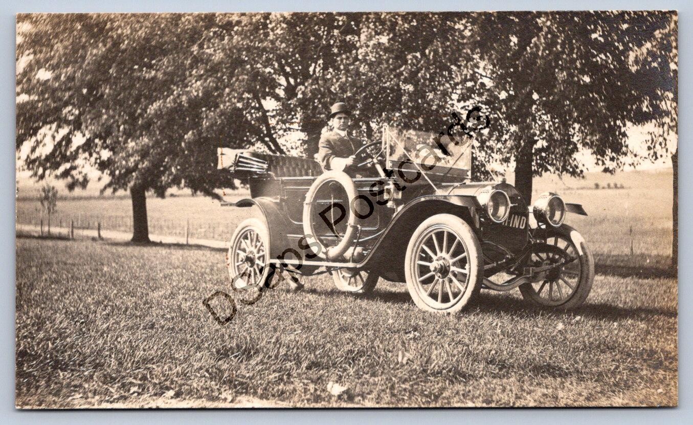 K59/ Interesting Early Automobile RPPC Postcard c1910 Indiana Plate 393