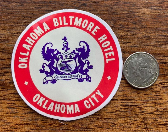 Oklahoma City OK STICKER Vintage Flight Travel Hotel Sea Steamer Trunk Luggage