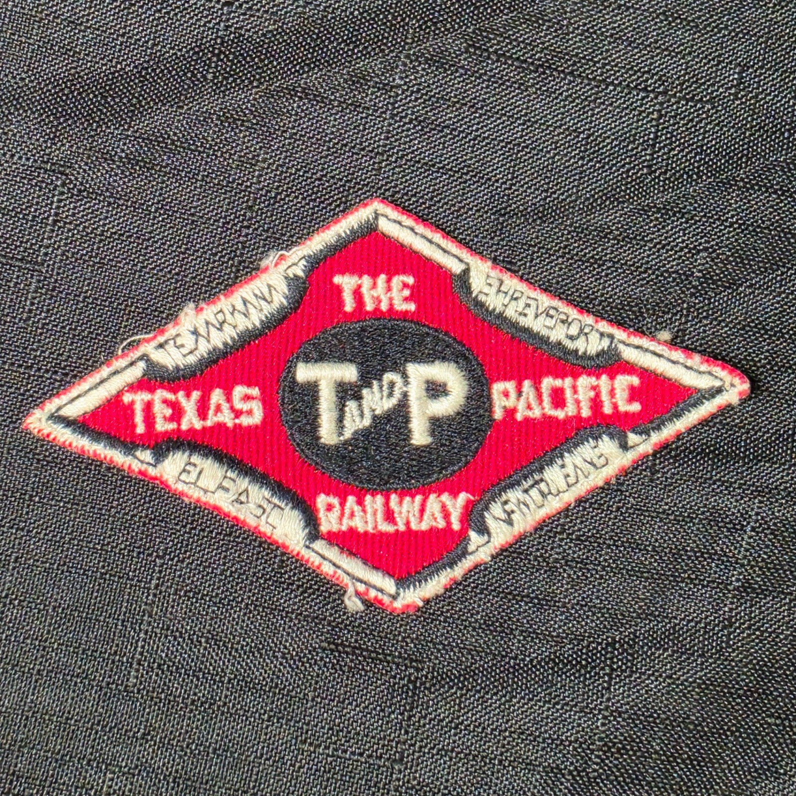 Vintage Texas and Pacific Railway Embroidered Patch T&P Railroad Diamond Logo