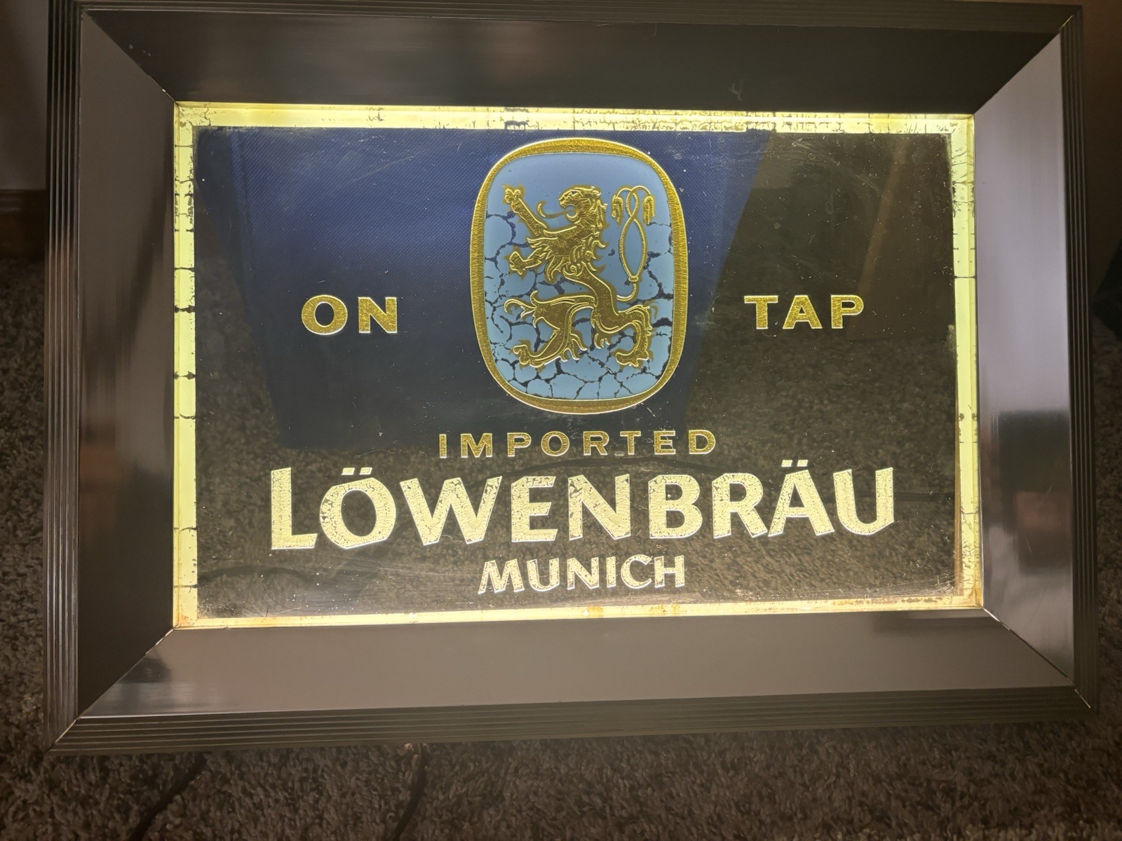 Vintage Lowenbrau Beer Sign size 19 1/2” X 14\