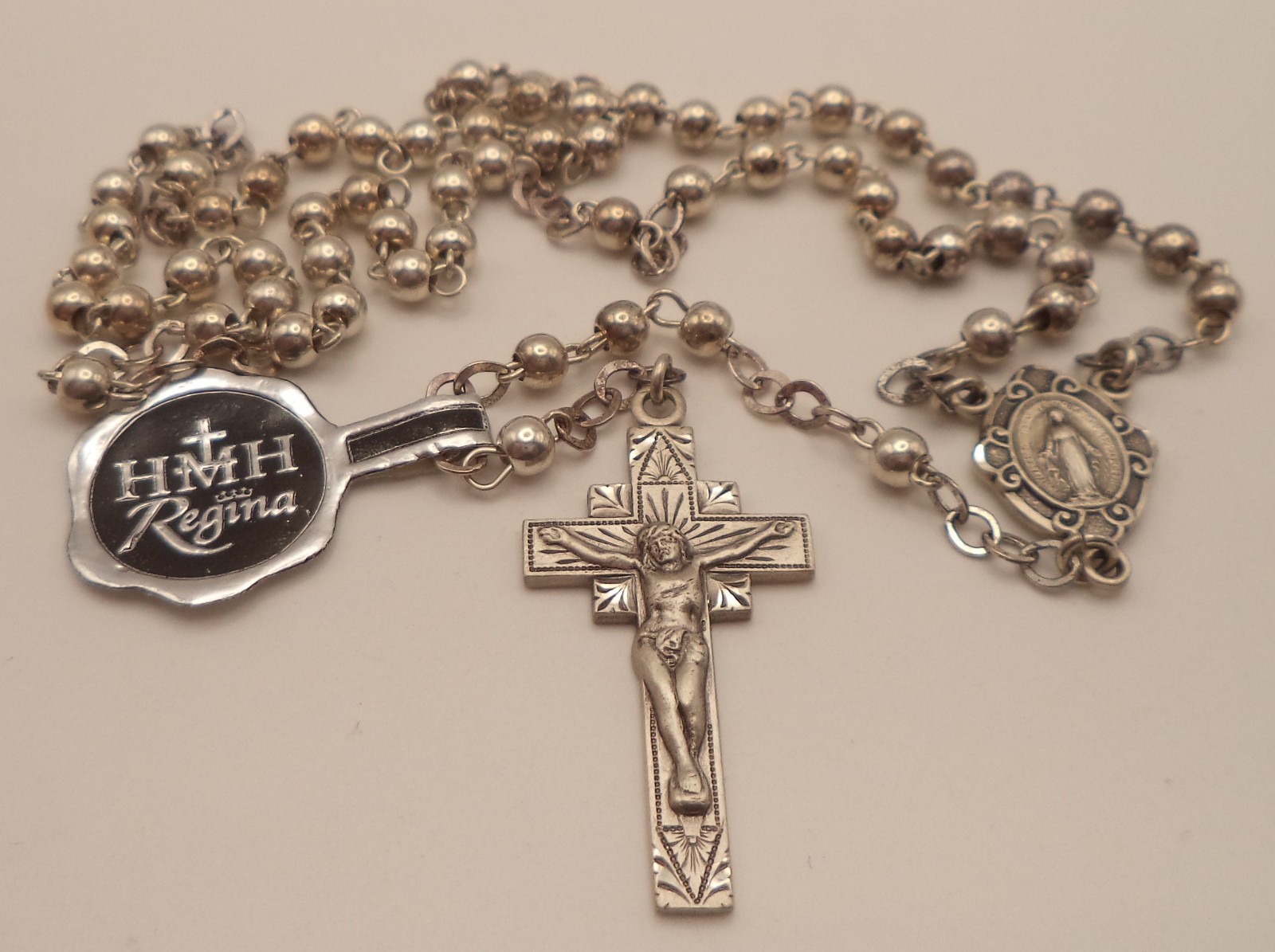 Vintage HMH Regina Sterling Silver Rosary 14