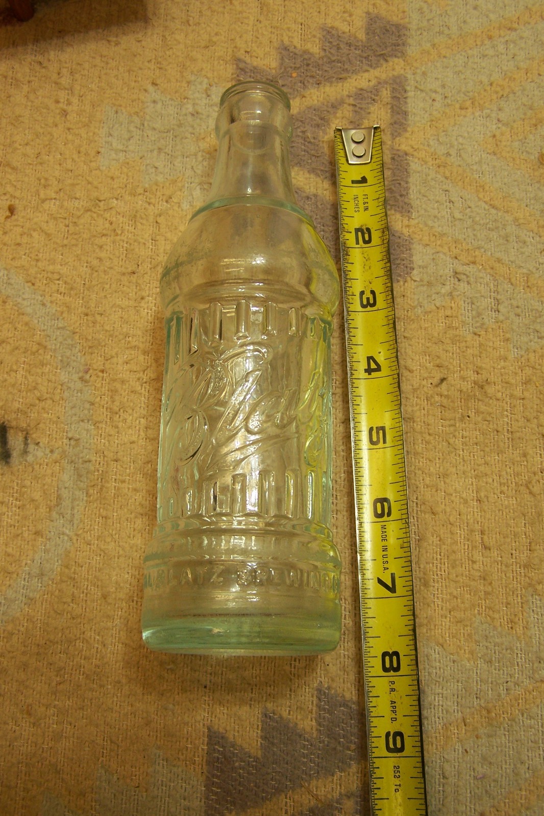 EARLY EMBOSSED VAL BLATZ VERY BEST STAR BREWERY BEER BOTTLE 7OZ INDIANAPOLES IND