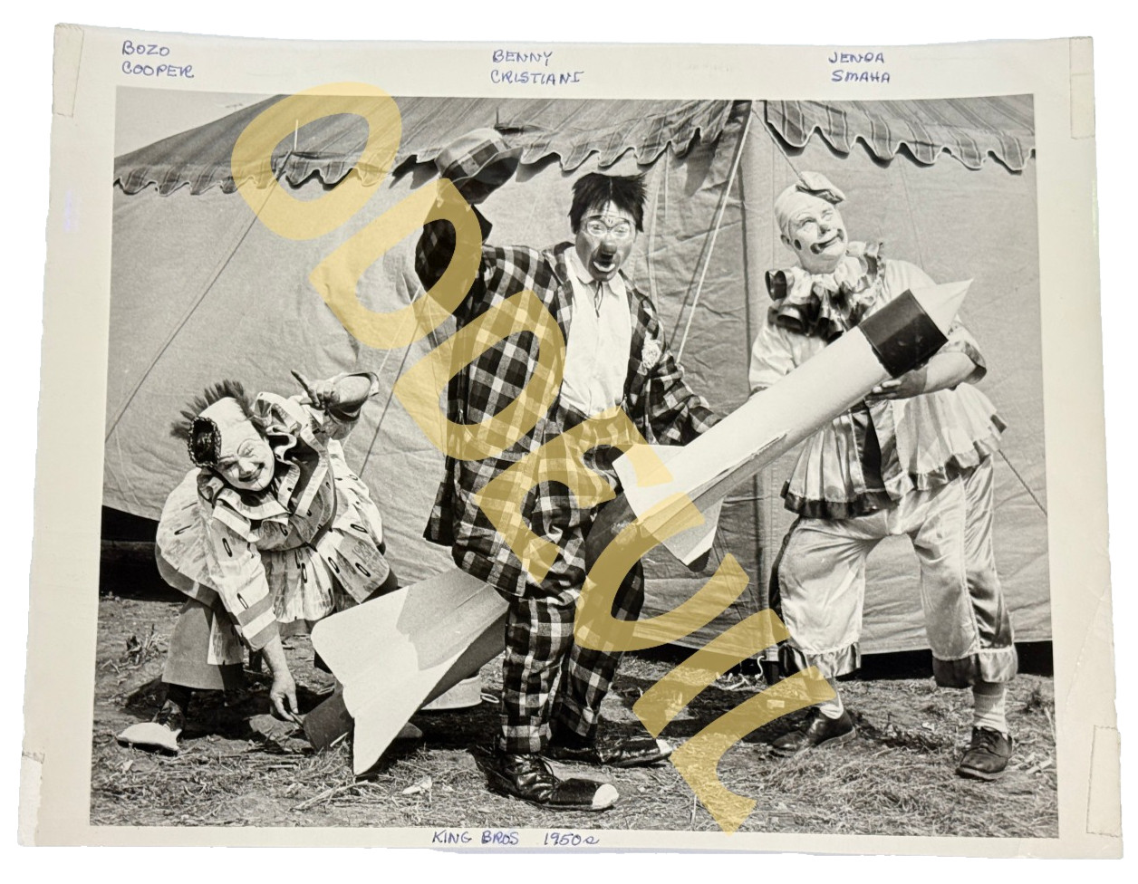 King Bros Circus Clowns antique photo Benny Christiani Bozo Cooper Jenda Smaha