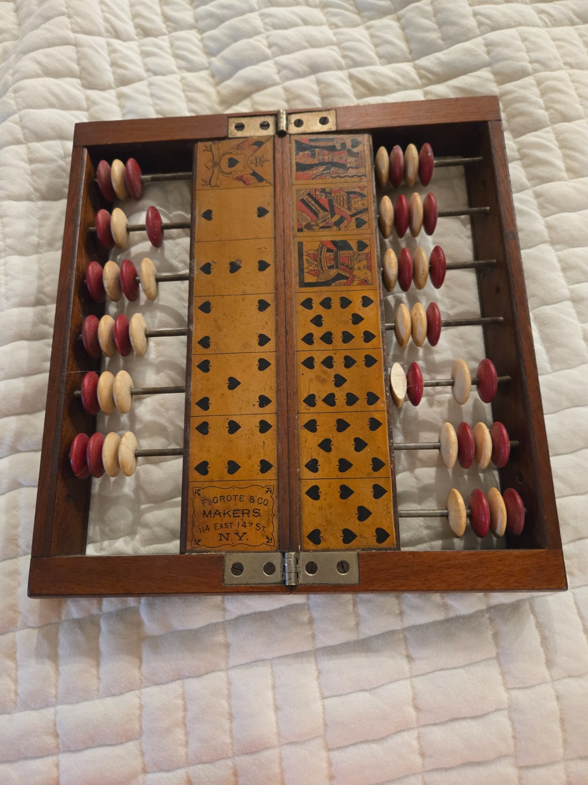 RARE 19thC ANTIQUE F. GROTE & Co. New York FARO CASE KEEPER Sweet