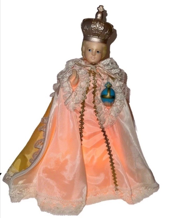 Beautiful Vintage Infant Jesus Of Prague Night Light Nightlight Portable Lamp