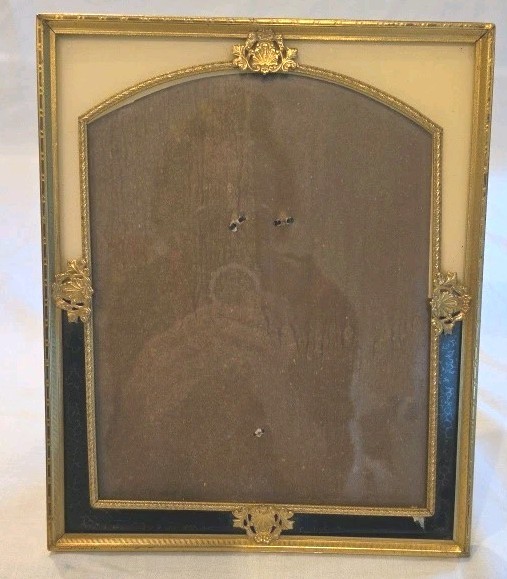 Antique French Eglomise Ormolu Picture Frame Gilt Bronze Enamel Louis XVI RARE