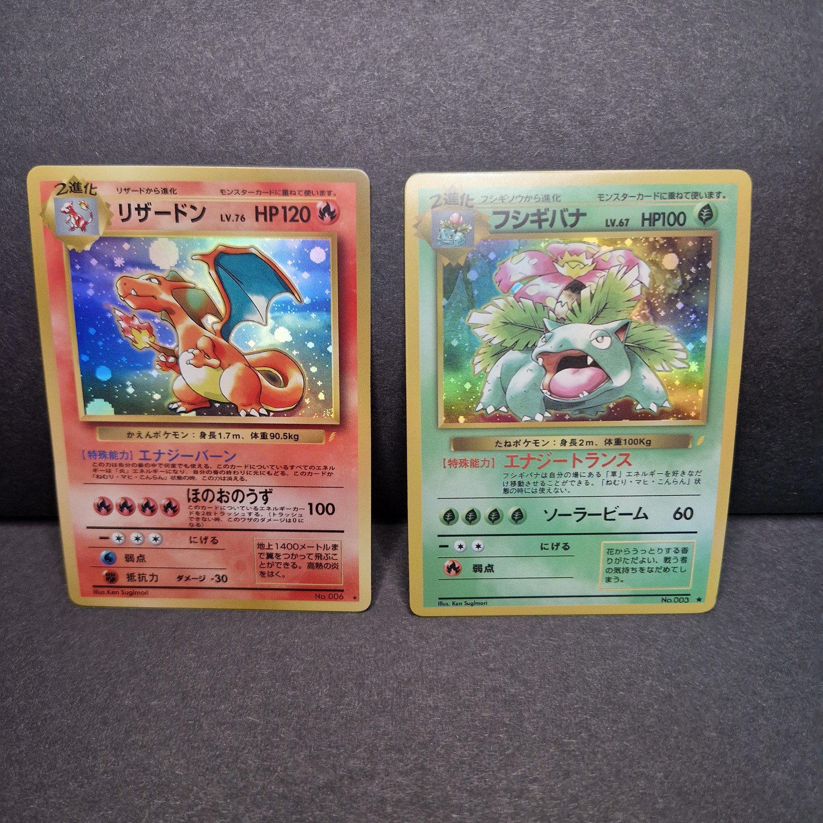 Pokemon Venusaur & Charizard Japanese Style Custom Promo Cards Set