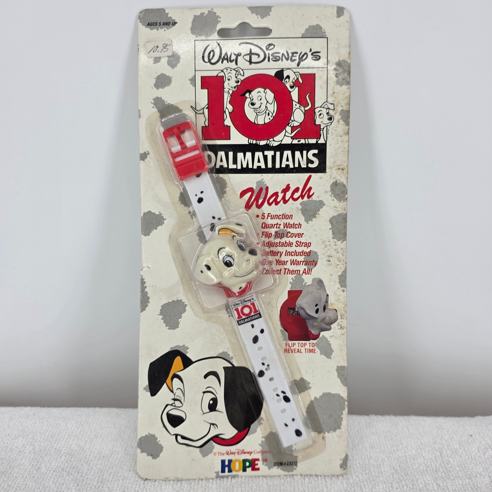Vintage 1991 Disney 101 Dalmatians Watch Flip Top Digital Hope Industries 23212