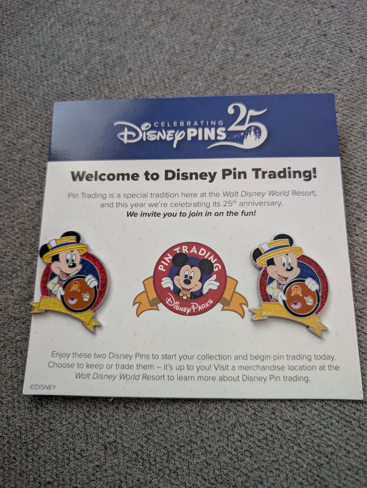 Disney Parks 2025 Celebrating 25 Years of Pin Trading Mickey Mouse Pin