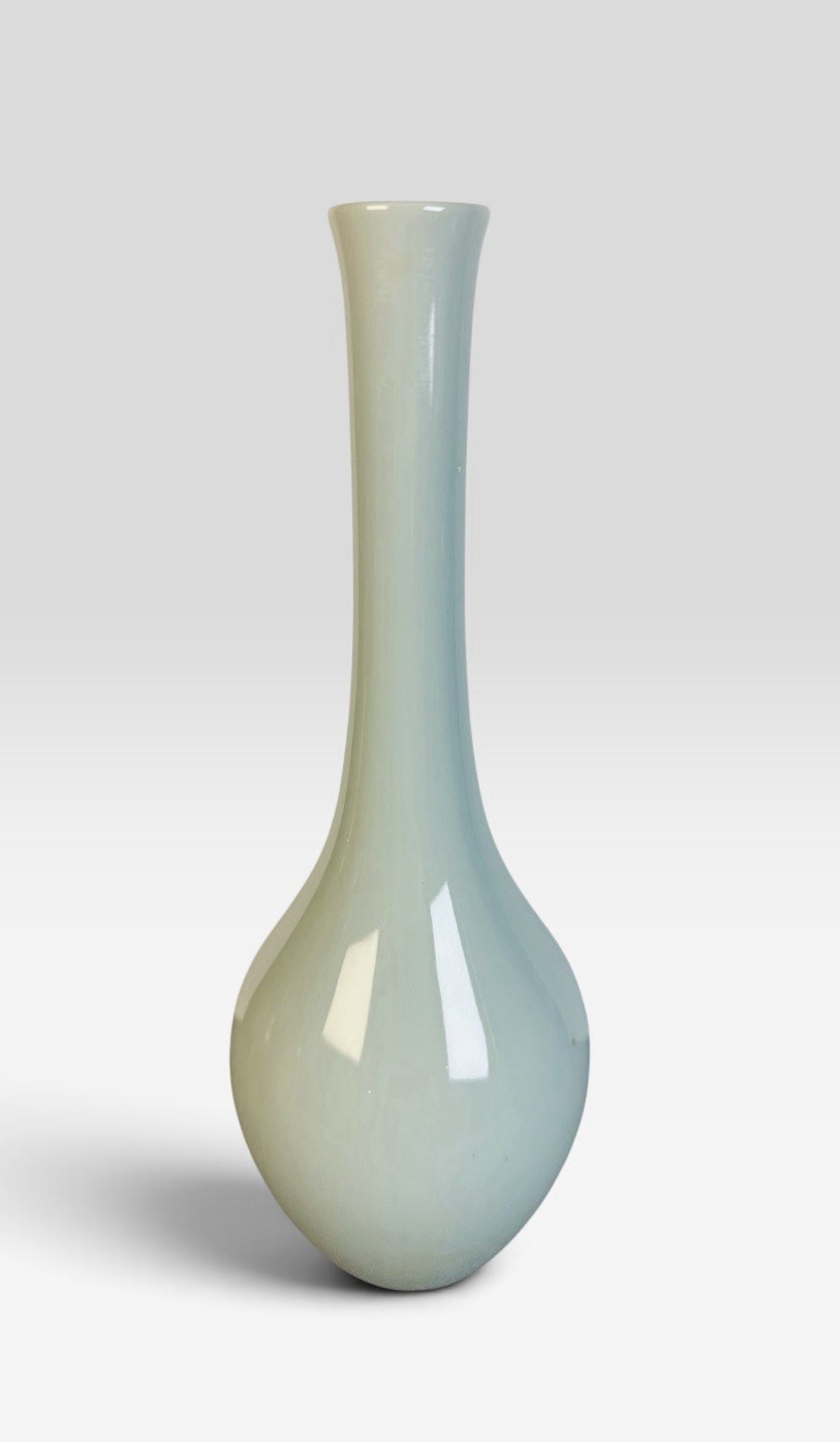 Vintage Gump’s Japanese Celadon Bud Vase Mid Century Modern 10.5” Made Japan