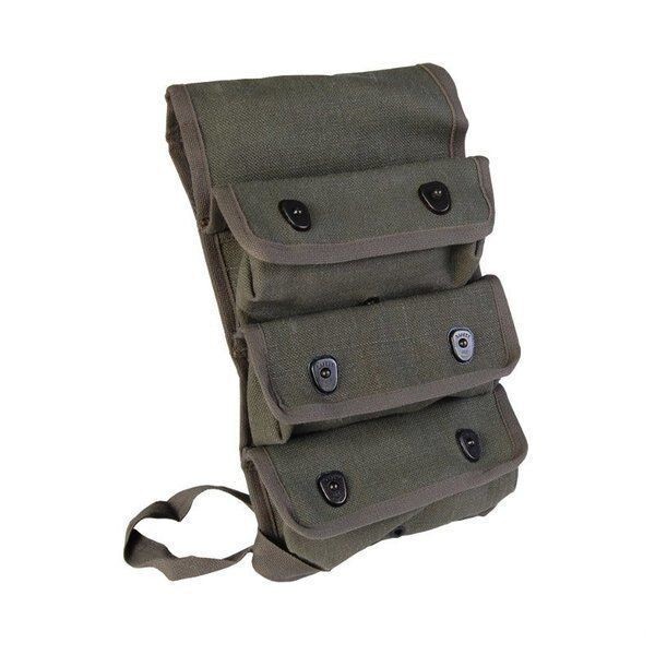 French Three Grenade Pouch Heavy Canvas Pouch / Holder Genuine Vintage Fast Ship