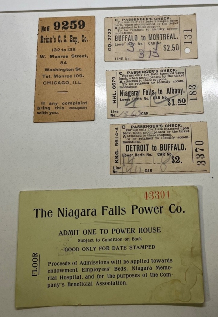 Antique Ticket Niagara Falls Power Co Train Ride Ticket USA Chicago Buffalo