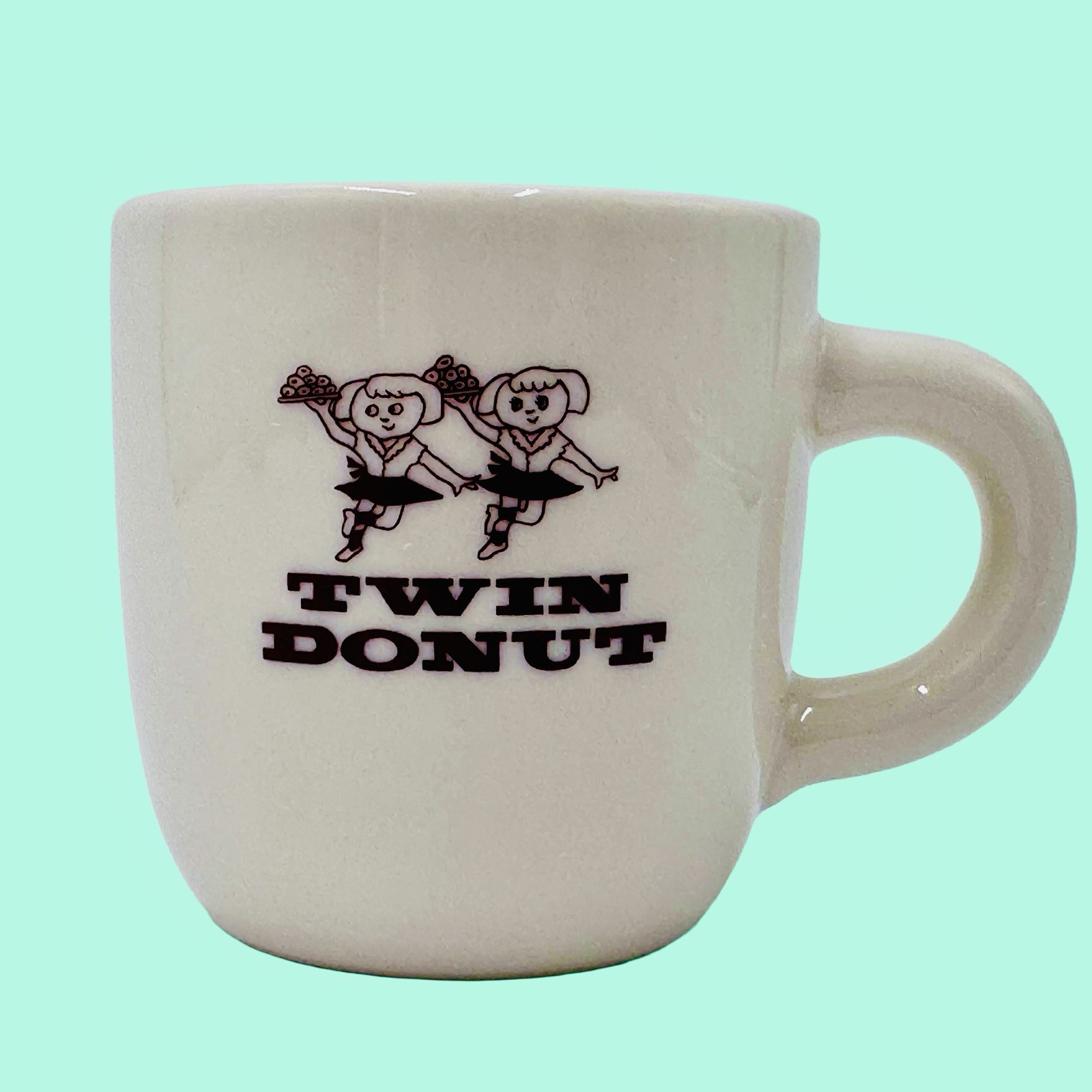 VTG Twin Donut Coffee Restaurant Mug NYC Bronx New York Advertising HTF ☕️ 🍩
