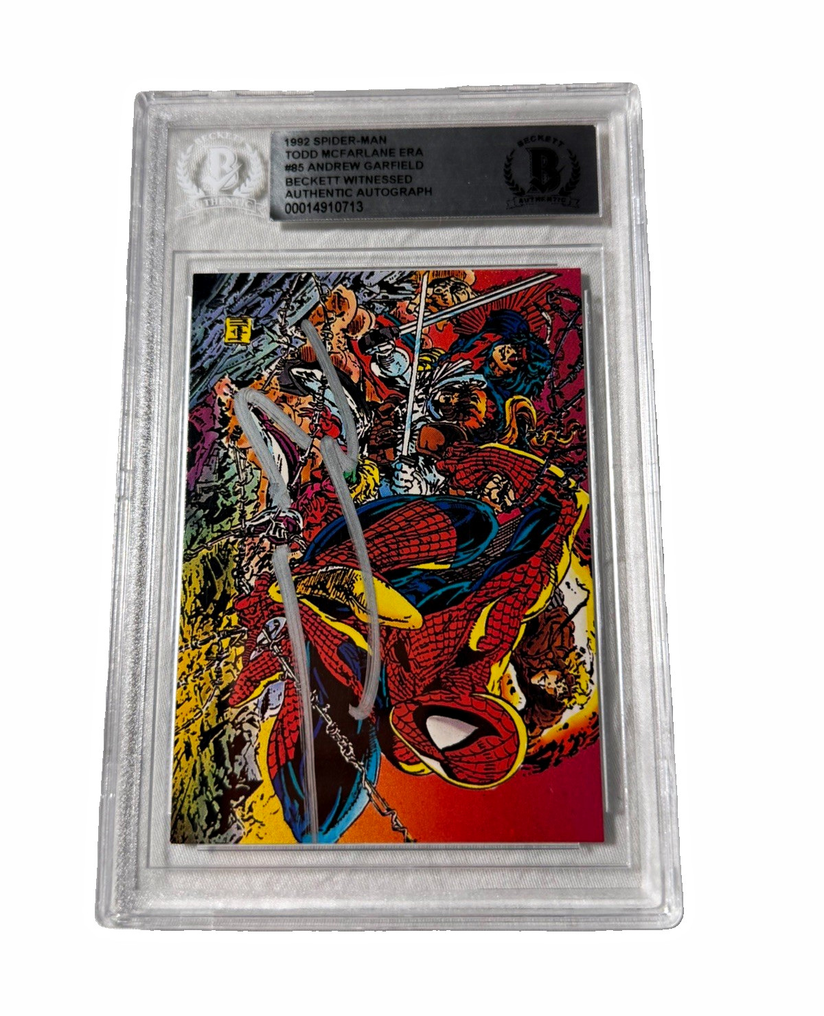 Andrew Garfield Signed 1992 #85 Marvel Spider-Man Mcfarlane Beckett BAS Witness