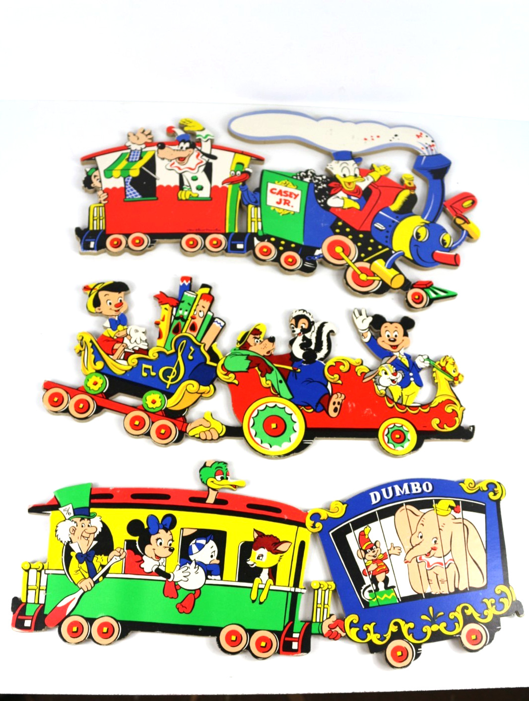 Vintage Disney Casey Jr Train Hanging Wall Plaque Decor Kids Room Nursery