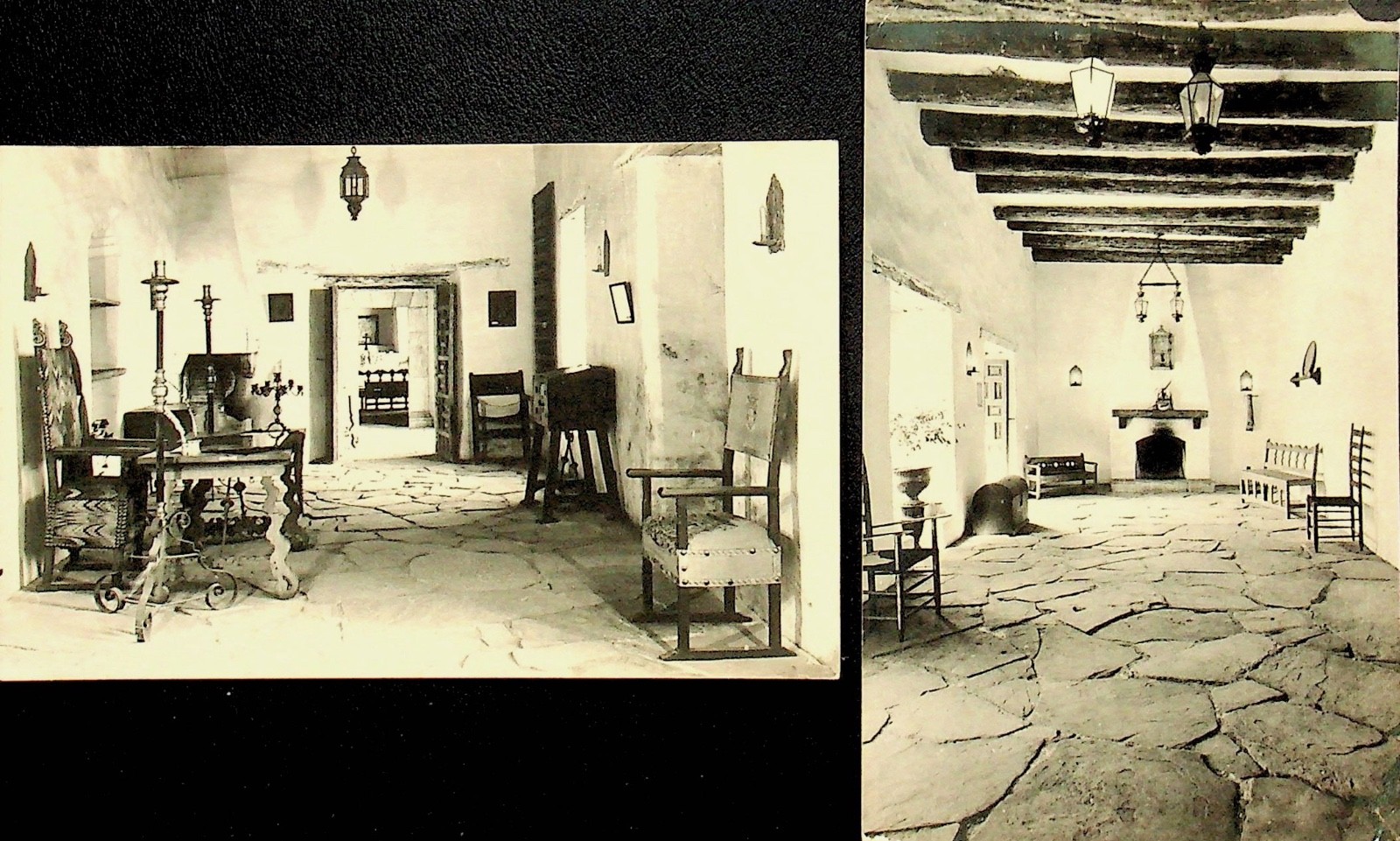 Two 1940's San Antonio TX Governor's Palace RPPC Postcards - BB-176