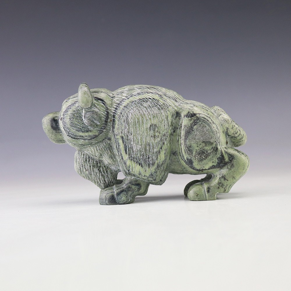 NATIVE AMERICAN ZUNI SERPENTINE BUFFALO FETISH BY BRIAN YATSATTIE