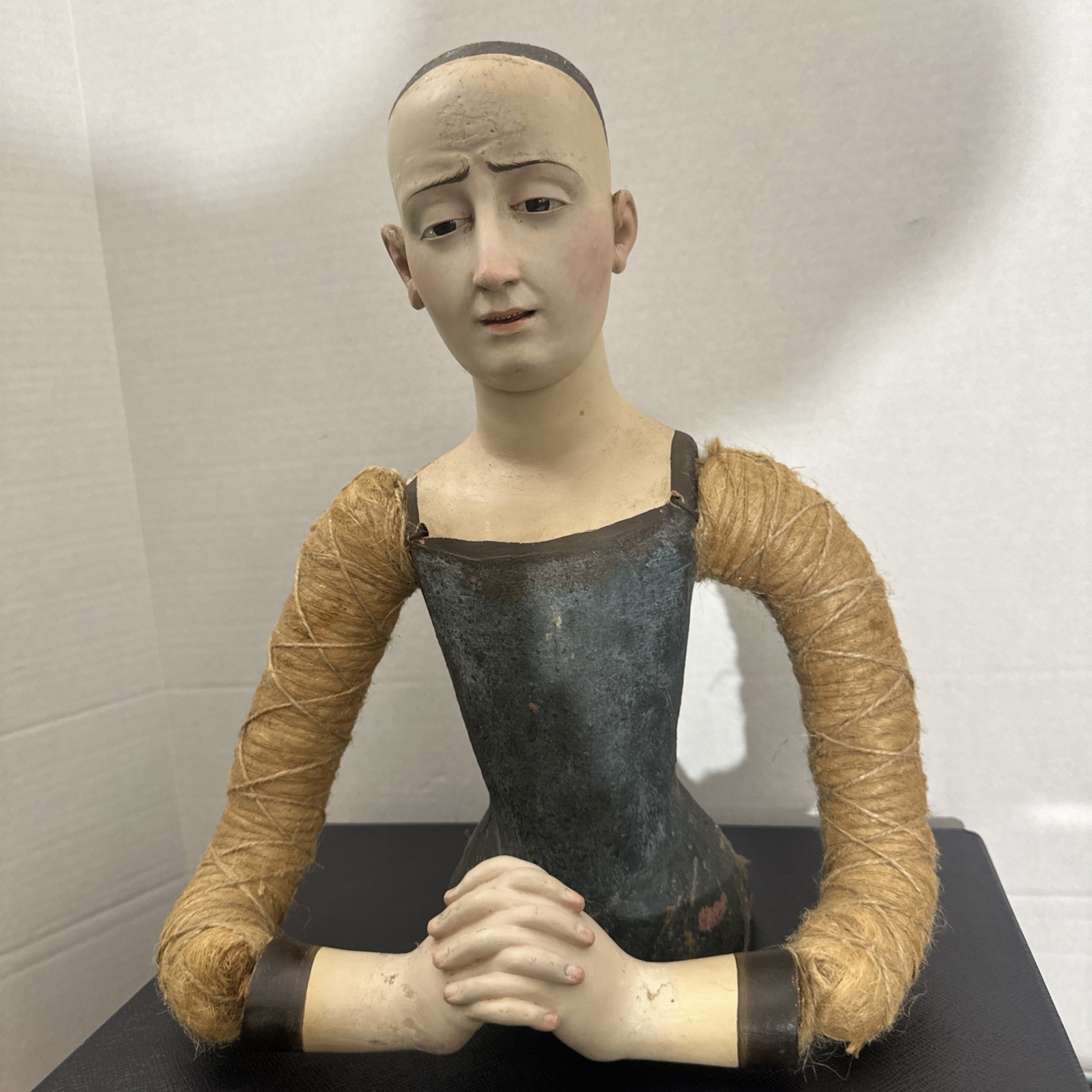 ANTIQUE FRENCH SANTOS bust and glass eyes