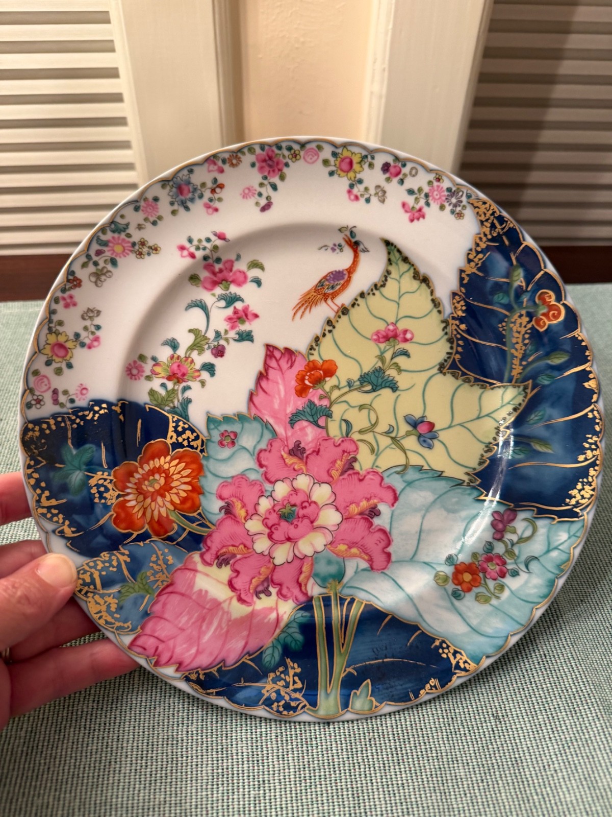 Vintage Mottahedeh Vista Alegre Tobacco Leaf Dessert Plate, Reproduction, 8.75